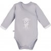 EEVI Detské body s dlhým rukávom Newborn grey 56 (0-3m)