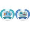Dudlík Philips AVENT Ultra Air 6-18m, 2ks, Boy boat / i love papa