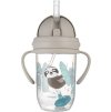 Canpol babies Nedávkovací pohár so slamkou a závažím Exotic Sloth - sivý, 270 ml
