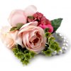 Perlový náramok svadobný pre družičky s kvetmi