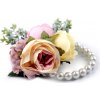 Perlový náramok svadobný pre družičky s kvetmi