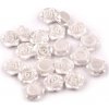 Plastové voskové korálky / perly ružičky s prievlakom Ø13 mm