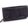 Dámská peněženka kožená s květy