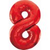 B&C fóliový balónik číslo 8, červený, 85 cm