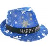Čepice pro šťastný nový rok, modrá s hvězdami