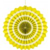 Ozdobná růžice "Bílý pruh", žlutá, průměr 40 cm KK VÝPRODEJ