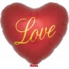 Balón Ibrex Hel, srdce 25", Dark Red Love, balený