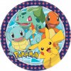 Pokémon papierové taniere, okrúhle 23 cm, 8 ks.