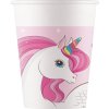 Papírové kelímky (WM), Unicorn Rainbow Colors, 200 ml, 8 ks (štítek SUP)