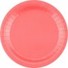 Papírové talíře jednobarevná růžová, 23cm/14ks.