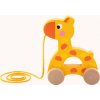 TREFL Edukační dřevěná tahací hračka Žirafa žlutá