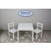 DREWEX detský stôl a dve stoličky biela