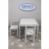 DREWEX detský stôl a dve stoličky biela/sivá