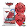 Balón QL 12" s potlačou "Lightning Mcqueen & Mater", pastelovo červená / 6 ks ST ASORT