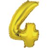 Fóliový balónik "Number 4", zlatý, 35 cm