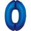 Fóliový balónik "Číslo 0", modrý, 92 cm