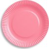 Papírové talíře jednobarevná růžová, 18 cm, 6 ks.