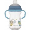 CANPOL babies Hrneček se silikonovým pítkem FirstCup BONJOUR PARIS 250ml modrý