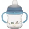 CANPOL babies Hrneček se silikonovým pítkem FirstCup BONJOUR PARIS 150ml modrý