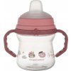 CANPOL babies Hrneček se silikonovým pítkem FirstCup BONJOUR PARIS 150ml růžový