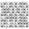 Panel dekoracyjny srebrny 3D, przezroczyste tło, 30x30 cm/ 100 kwadratów