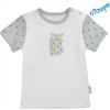 Kojenecké bavlněné tričko Nicol, Boy - krátký rukáv, šedé/smetanová 56 (1-2m)