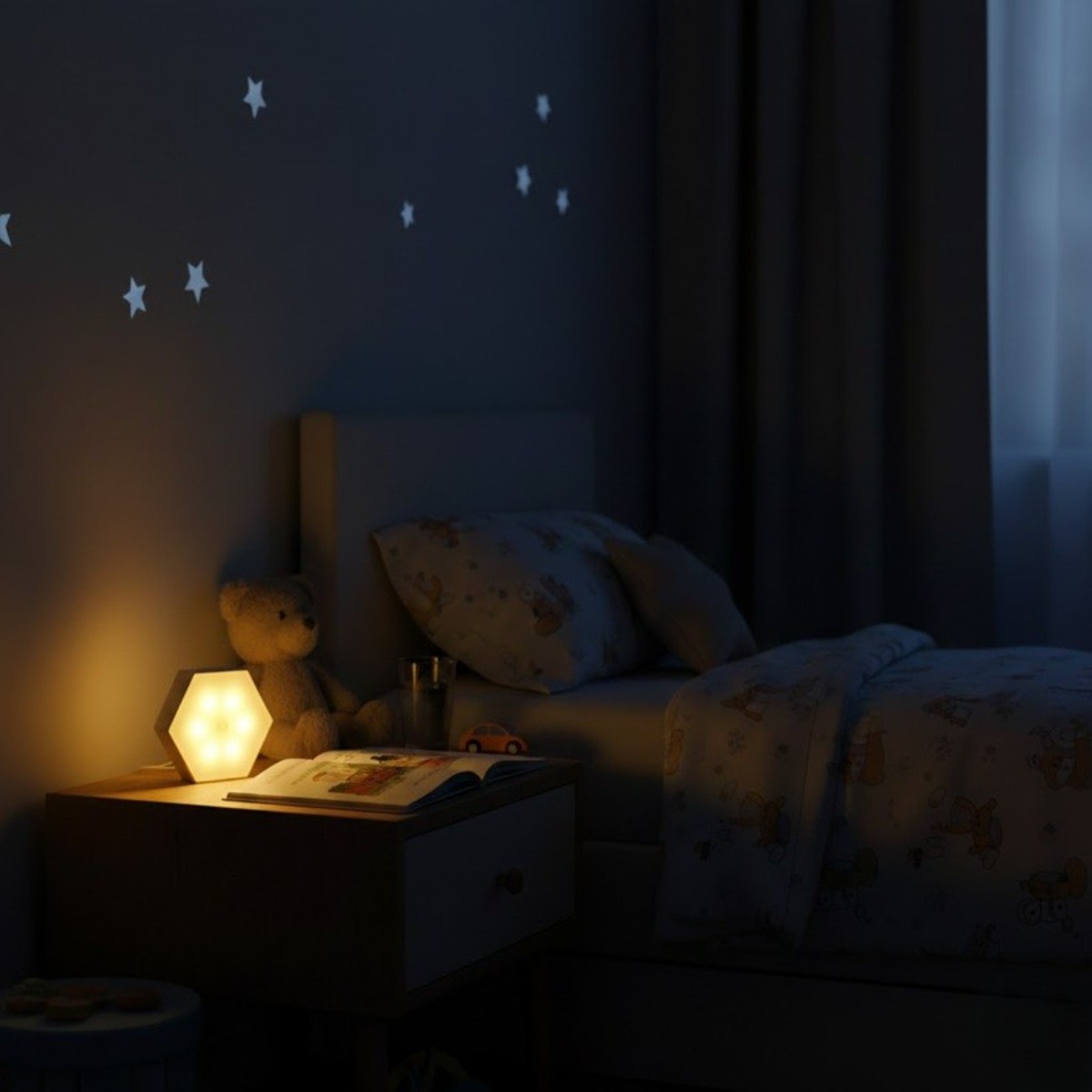 Bernsteinfarbene LED-Lampe im Innenraum