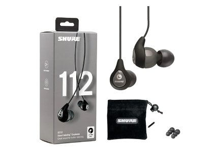 Shure SE112-GR-EFS - In-Ear-Kopfhörersystem - schwarz  In-Ear-Kopfhörer mit Schallisolierung