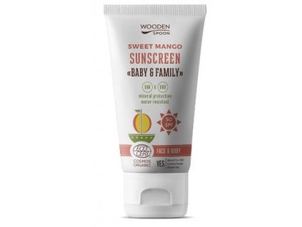 Sonnencreme für den Körper Mango Baby & Family LSF 50 WoodenSpoon – 150 ml