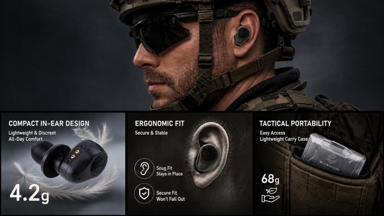 Kompaktny in-ear dizajn 4.2g lehky ergonomicky