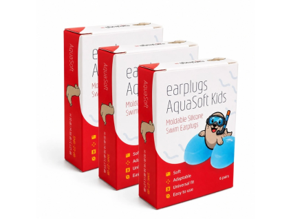 AquaSoft Kinder-Ohrstöpsel, 3er-Pack