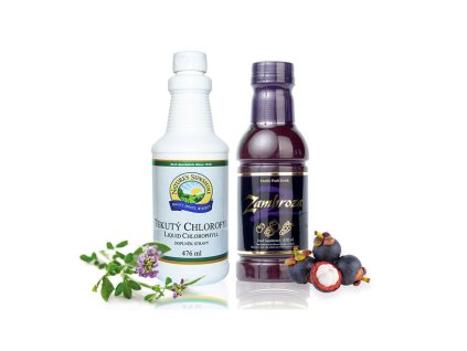 Flüssiges Chlorophyll und Zambroza das perfekte Paar