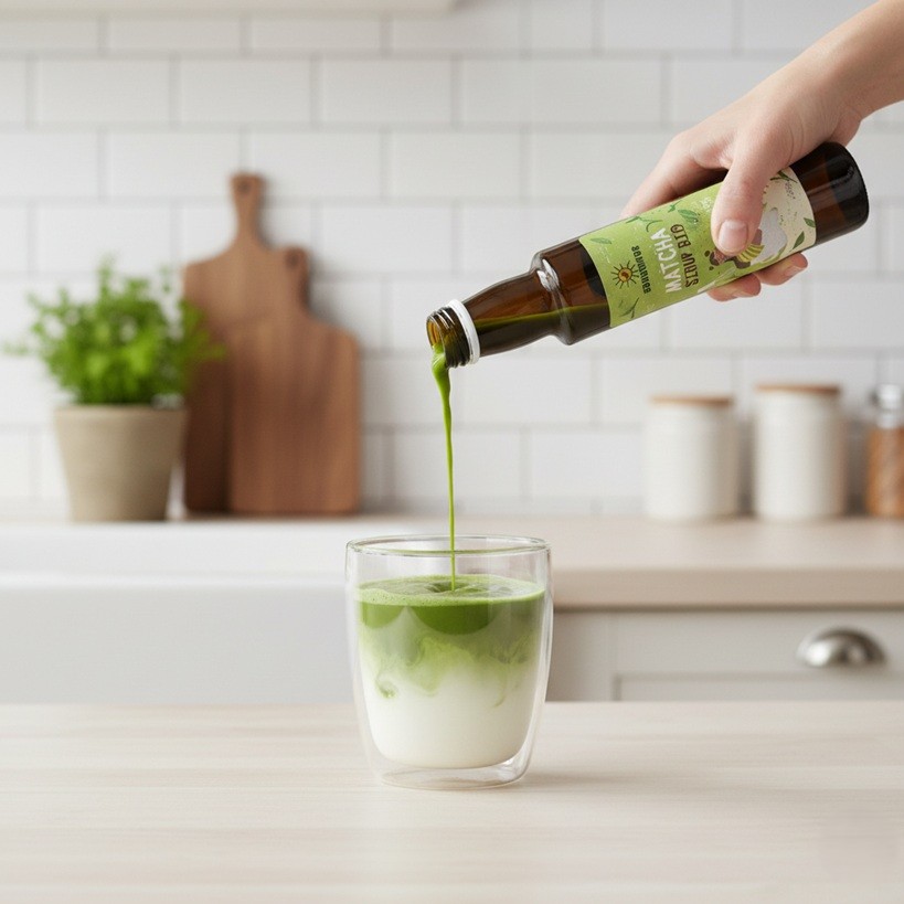 Matcha sirup – příprava matcha latté a dezertů