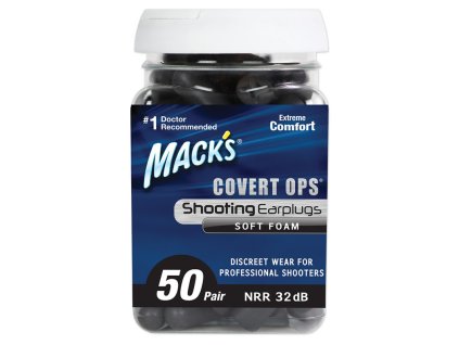 Mack's Covert Ops® - rozbité víčko Černé špunty do uší