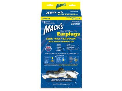 Siikoné špunty do uší Macks PillowSoft 200 párů