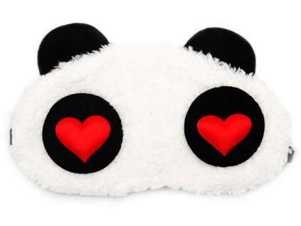 Panda Červené Srdce Maska na oči na spaní 2 Earplugs cz