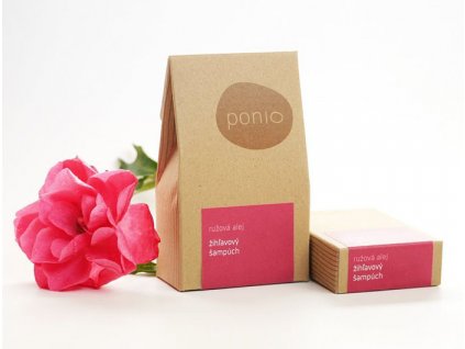 Ponio kopřirový tuhý šampon růžová alej krabičky