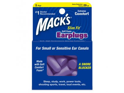 Macks Slim Fit 10 párů z měkké pěny špunty do uší Earplugs