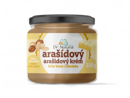 254 dr natural sklenicka arasidovy krem bila cokolada 220g vizual