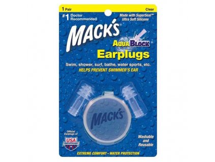 Mack's Aqua Block® 1 pár transparentní špunty do uší do vody
