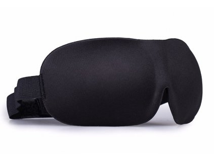 3D černá maska na oči na spaní s výřezem materiál hedvábí