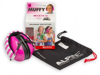 Alpine Muffy Růžová Chrániče sluchu pro děti sluchátka Obsah balení Earplugs cz