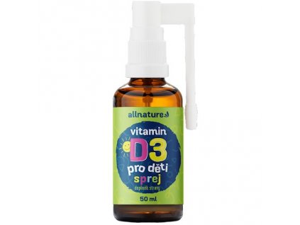 allnature vitamin d3 pro deti s mct olejem ve spreji 50 ml