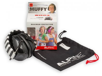 Alpine Muffy Černá Chrániče sluchu pro děti sluchátka obsah balení Earplugs cz
