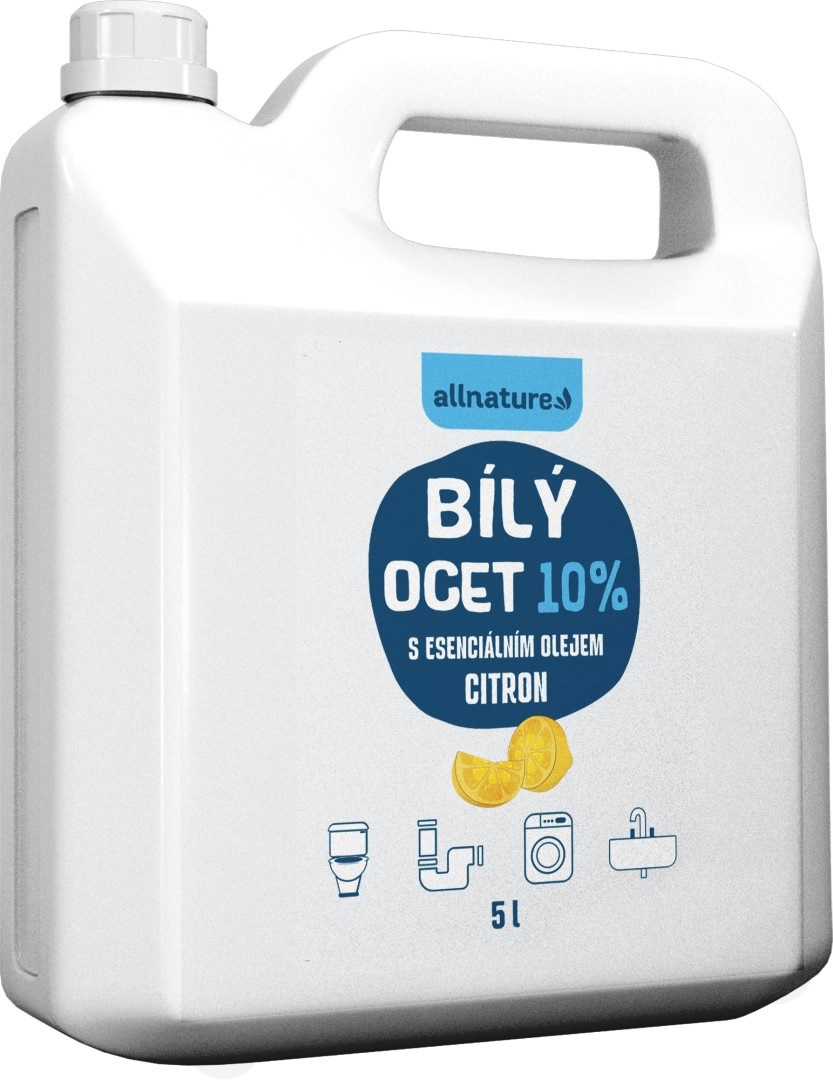 Allnature Bílý ocet 10 % s vůní citrónu 5000 ml