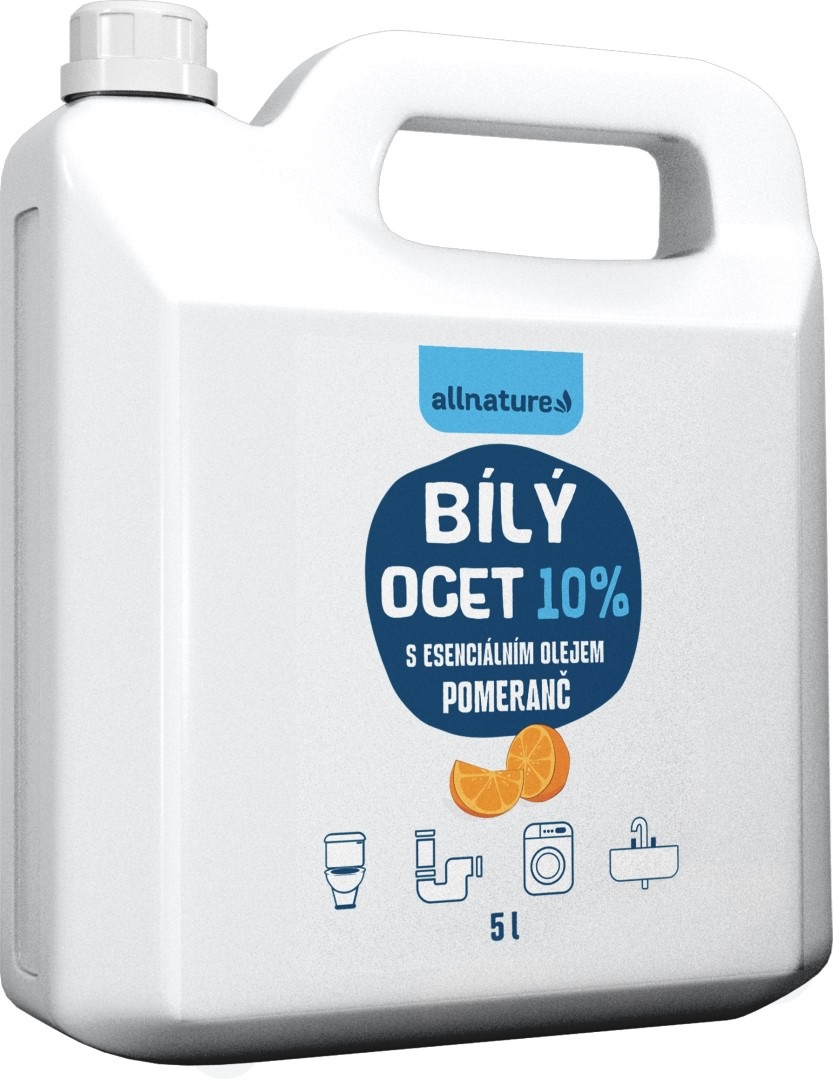 Allnature Bílý ocet 10 % s vůní pomeranče 5000 ml