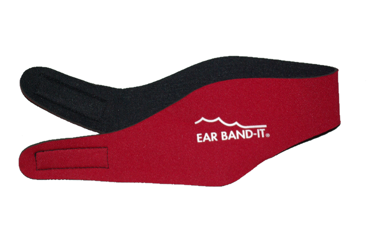 Ear Band-It® Červená čelenka na plavání Velikost čelenky: Střední