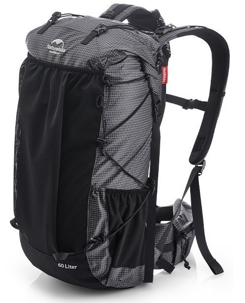 Naturehike 60 + 5L Trekingový batoh Černý 1160g