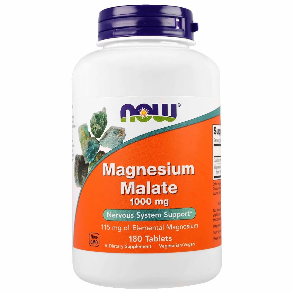 Now Foods Magnesium Malate (hořčík malát) 1000 mg 180 tablet