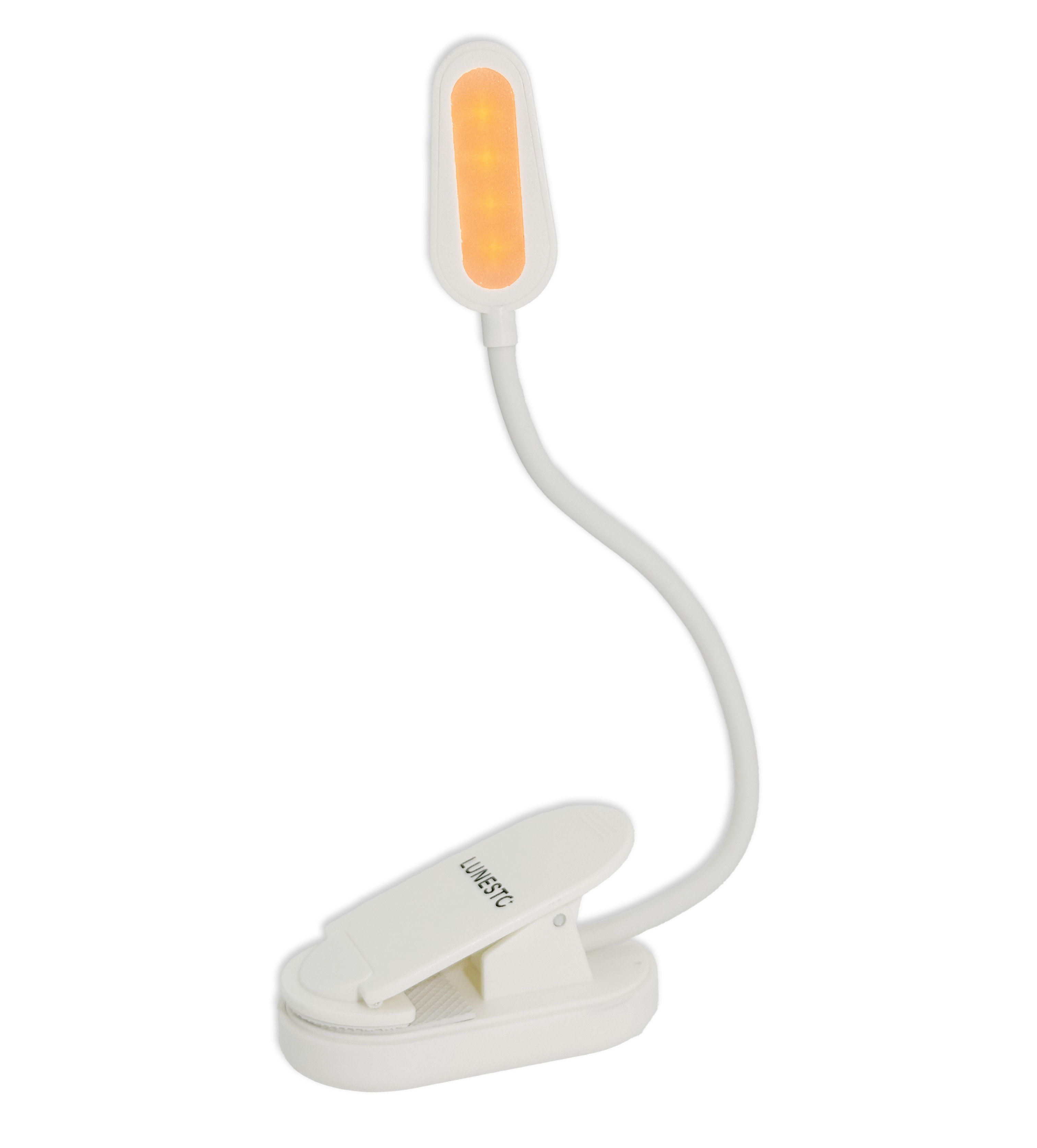 Lunesto LED Lampička na čtení bez modré složky CLIP-ON 1 ks bílá
